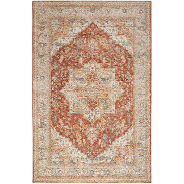 Sahar SHR06 Traditional Persian Vintage Distressed Floral Ornate Medallion Border Soft-Touch Polyester Low Profile Short Pile Ivory/Multicolour Rug-Nourison-Rug Love - The Most Loved Rug Store